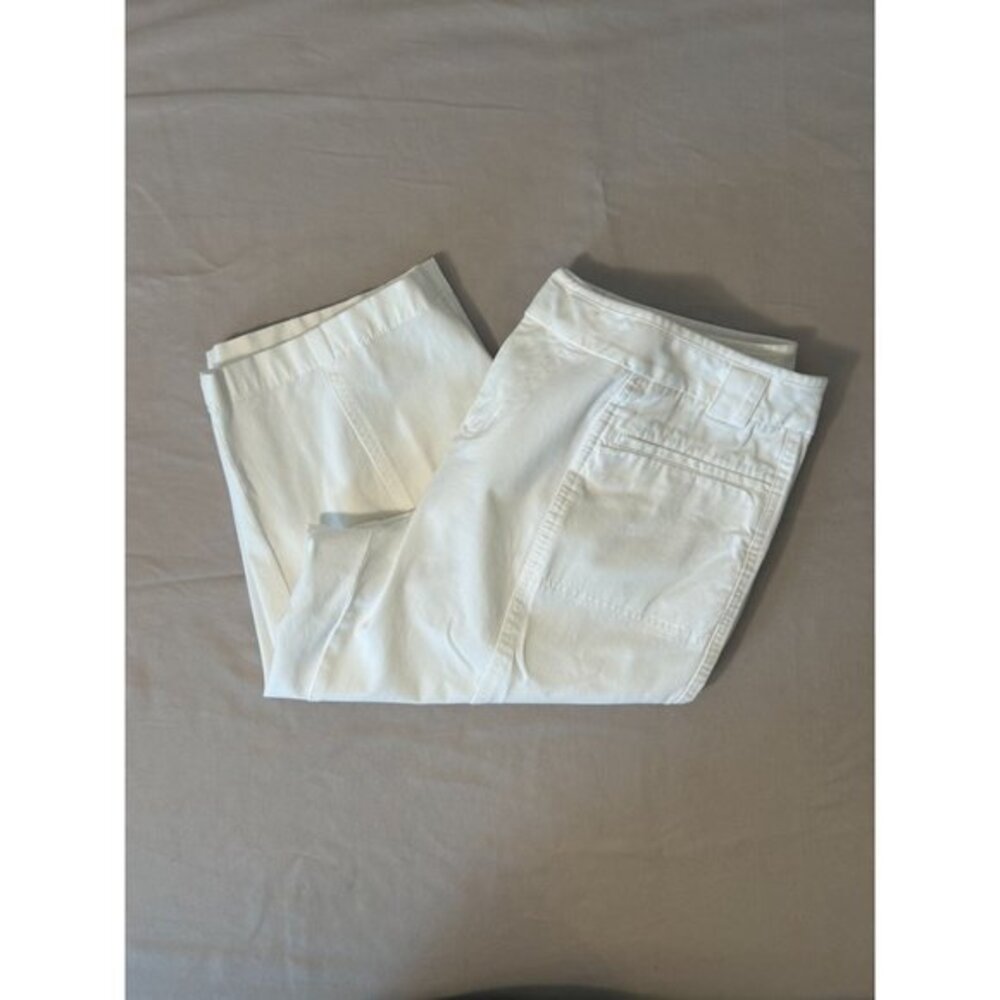Women's Coldwater Creek Natural Fit White Capri Pants‎ Size 16 Petite
